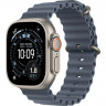 Apple Watch Ultra 3 (2025) 49mm, Natural Titanium, Ocean Band, Anchor Blue