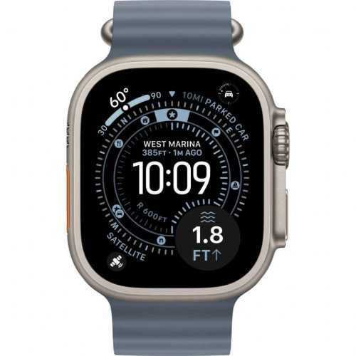 Apple Watch Ultra 3 (2025) 49mm, Natural Titanium, Ocean Band, Anchor Blue