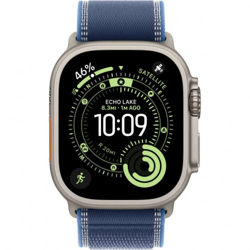 Apple Watch Ultra 3 (2025) 49mm, Natural Titanium, Trail Loop, Blue/Bright Blue