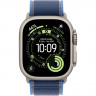 Apple Watch Ultra 3 (2025) 49mm, Natural Titanium, Trail Loop, Blue/Bright Blue