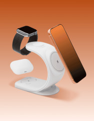 Wireless charger VLP Powerstand 3in1 Qi2 for Apple Watch, white
