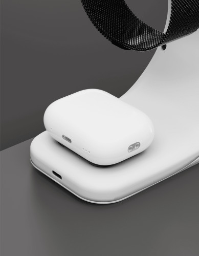 Wireless charger VLP Powerstand 3in1 Qi2 for Apple Watch, white