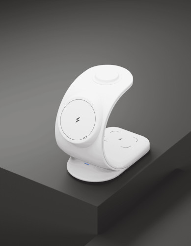 Wireless charger VLP Powerstand 3in1 Qi2 for Apple Watch, white