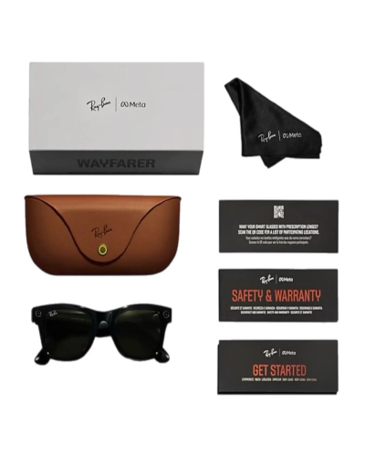 Ray-Ban Meta Wayfarer RW4008 (Glossy Black Frame, Clear Lenses)