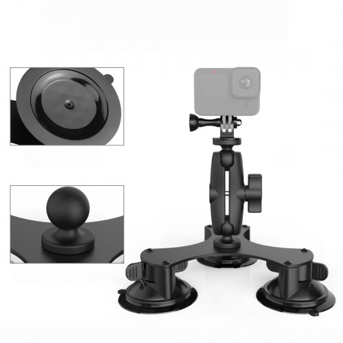 Triple suction cup + monopod 3 m Car