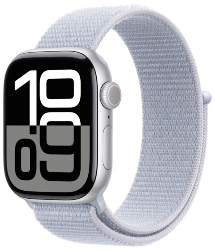 Apple Watch Series 10 46mm, Aluminum, Silver, Sport Band, Smoke Blue