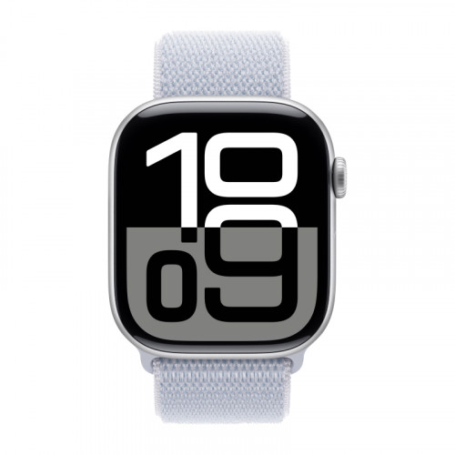 Apple Watch Series 10 46mm, Aluminum, Silver, Sport Band, Smoke Blue