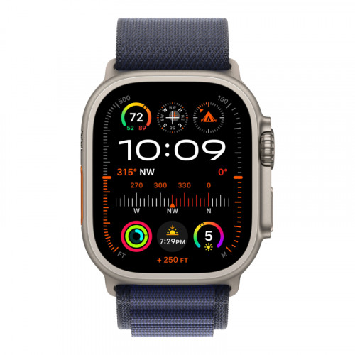 Apple Watch Ultra 2 GPS + Cellular 49mm, Natural Titanium, Alpine Loop, Dark Blue, M