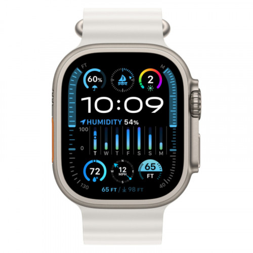 Apple Watch Ultra 2 GPS + Cellular 49mm, Titanium, Ocean Band, White