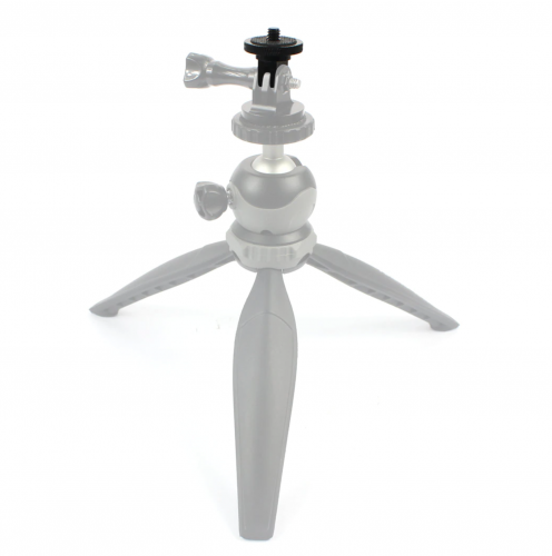 Mini metal adapter with 1/4" tripod thread for GoPro action cameras