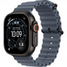 Apple Watch Ultra 3 (2025) 49mm, Black Titanium, Ocean Band, Anchor Blue