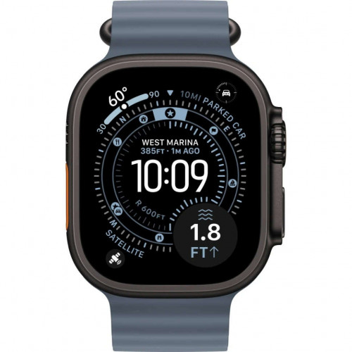 Apple Watch Ultra 3 (2025) 49mm, Black Titanium, Ocean Band, Anchor Blue