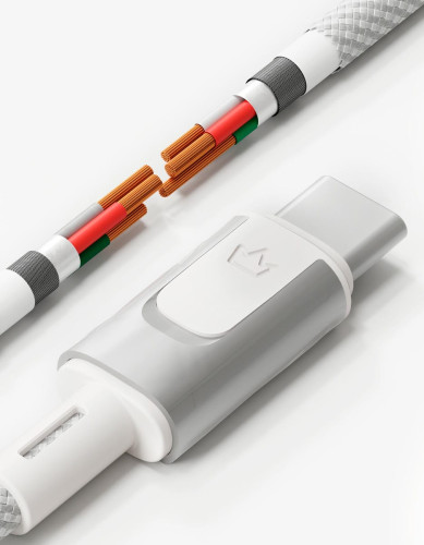 Data Cable VLP Force Line 100W USB-C + USB-C, 1.2m, white