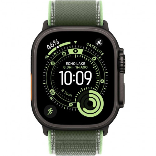 Apple Watch Ultra 3 (2025) 49mm, Black Titanium, Trail Loop, Green/Neon