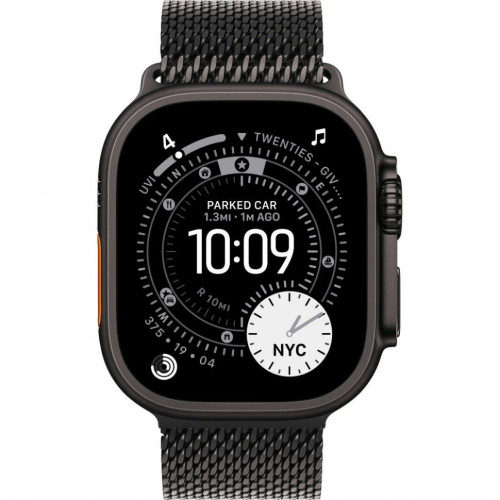 Apple Watch Ultra 3 (2025) 49mm, Black Titanium, Titanium Milanese Loop, Black